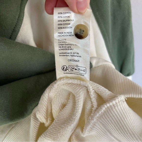 Pilcro The Niki Bubble Sweatshirt Colourblock Edition Green & White Size M - Picture 9 of 10